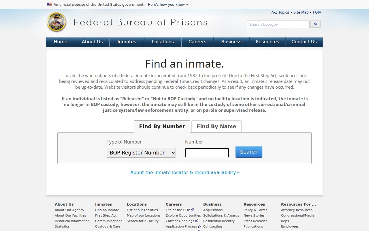 Williston federal inmate record locator source